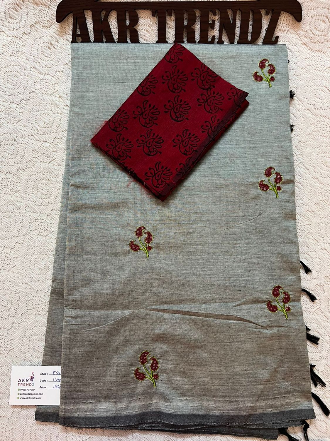 Rathi Embroidery semi silk sarees​