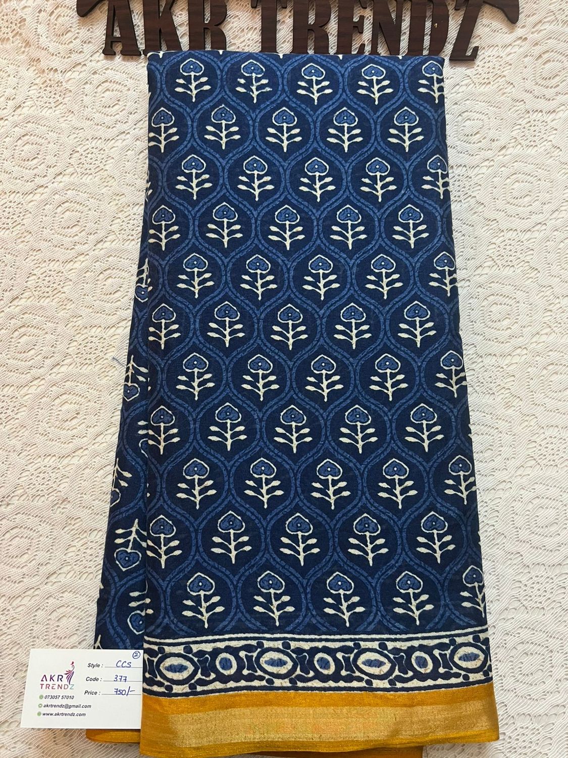 Indigo soft cotton sarees​