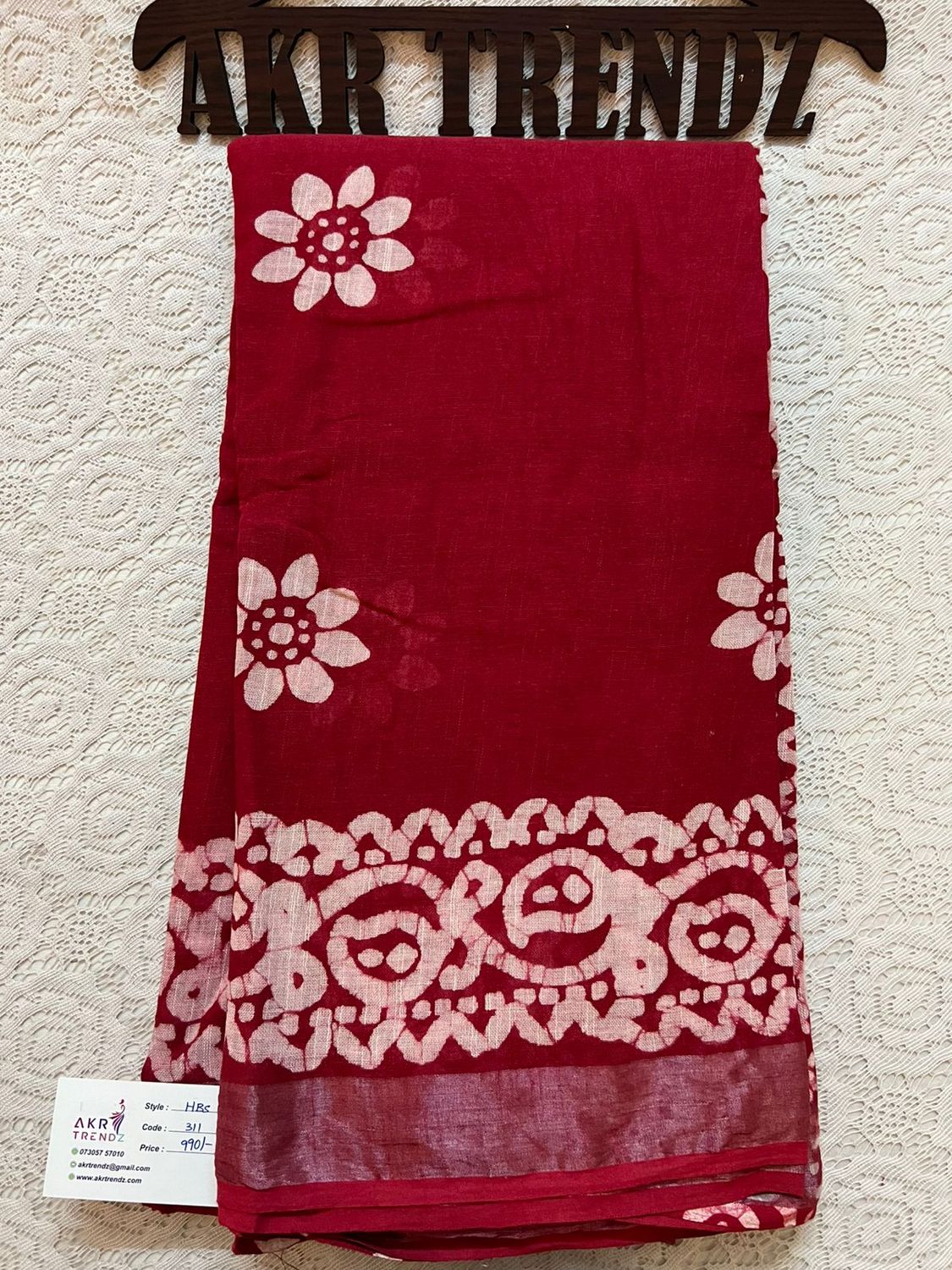 ​Hand Block Linen cotton sarees