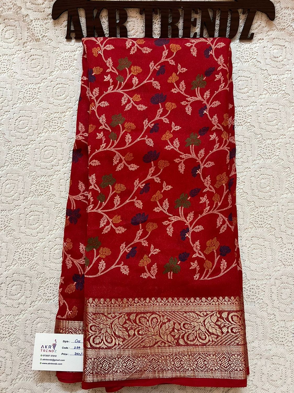 Jacquard border Georgette sarees