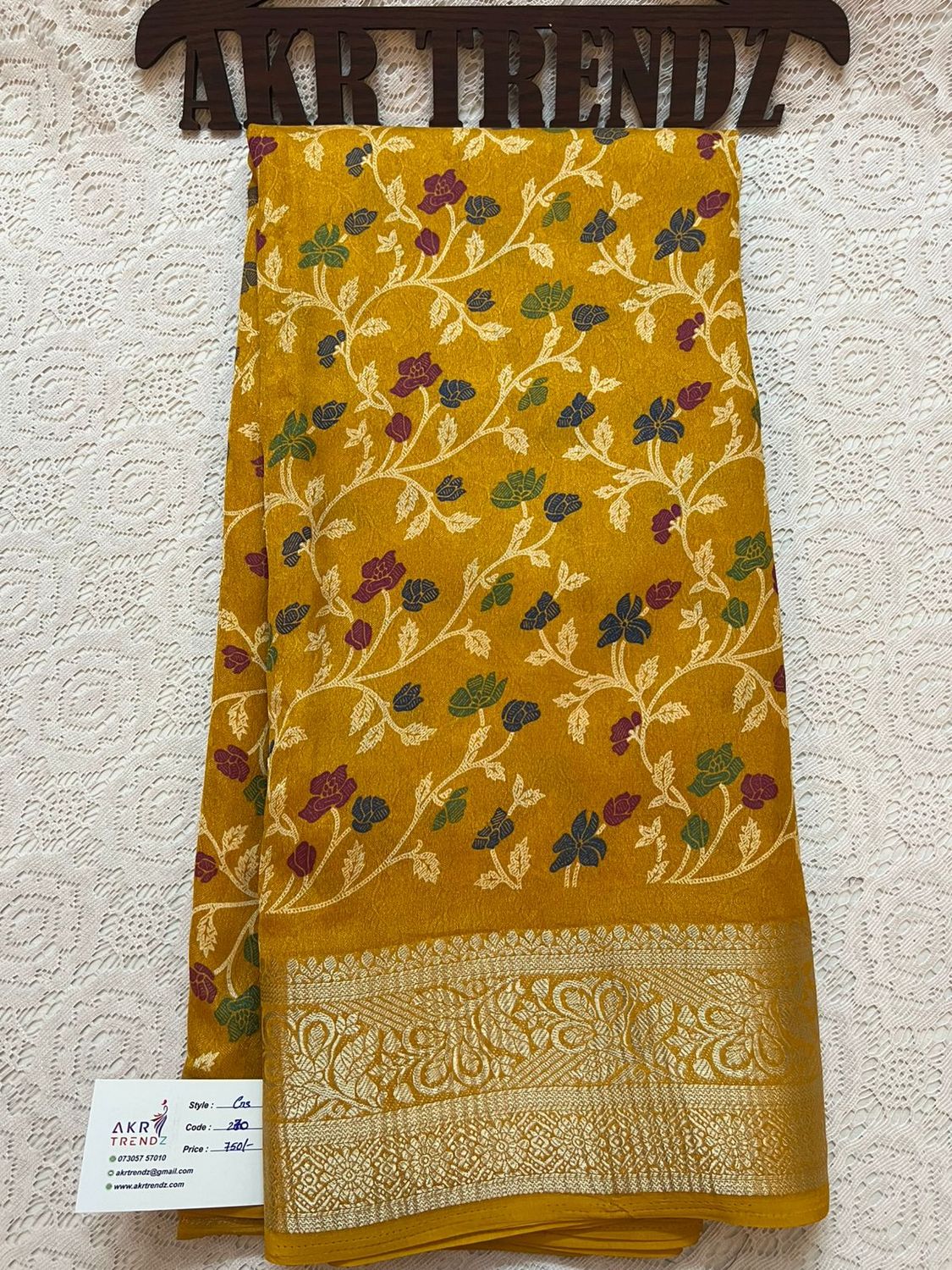 Jacquard border Georgette sarees