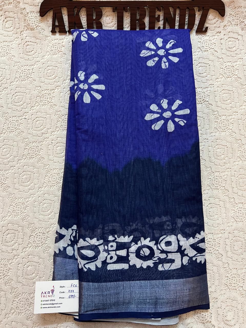 Batik print Linen cotton sarees