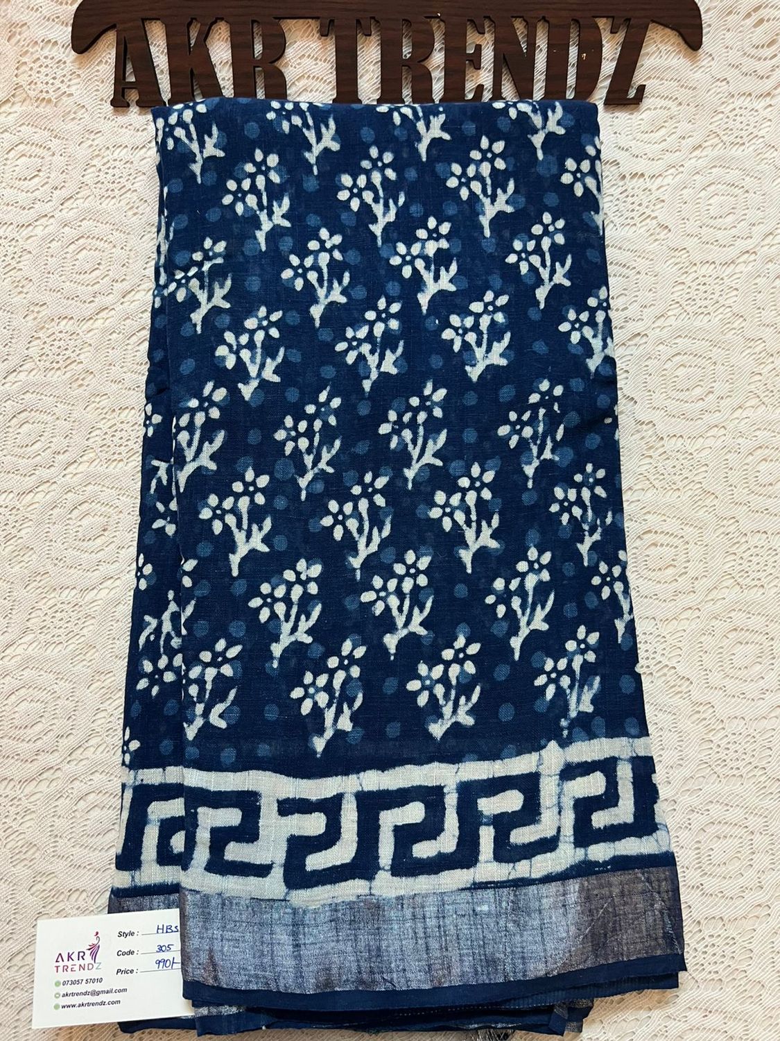 Hand Block Linen cotton sarees