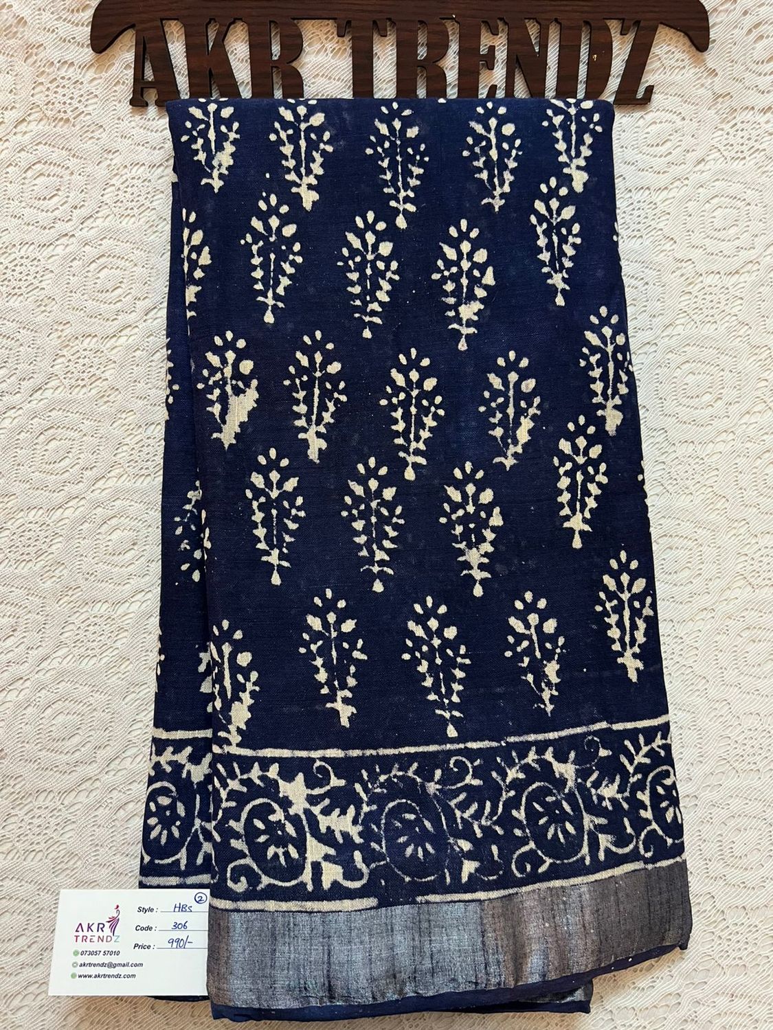 Hand Block Linen cotton sarees