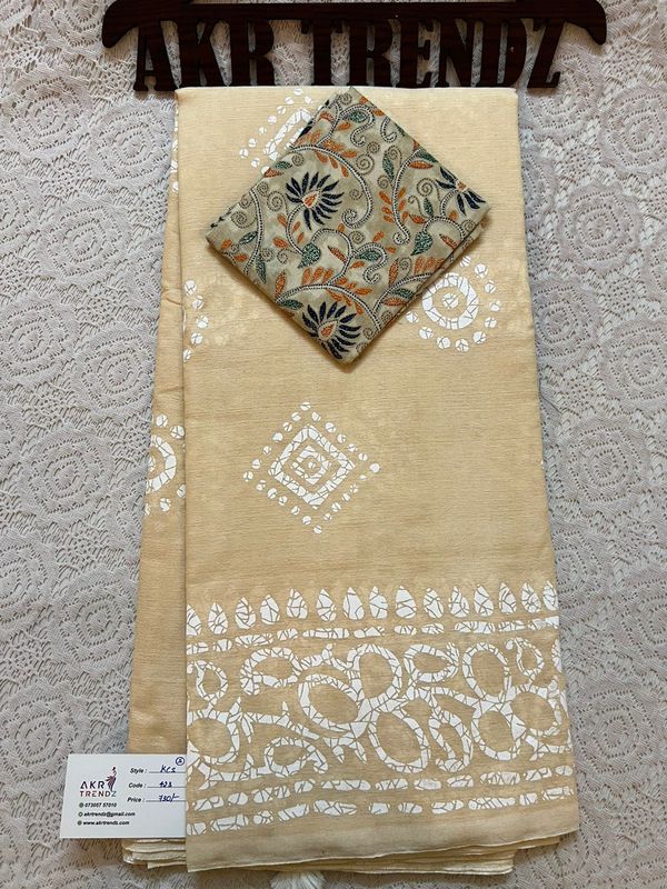 Batik print khadi Cotton sarees​