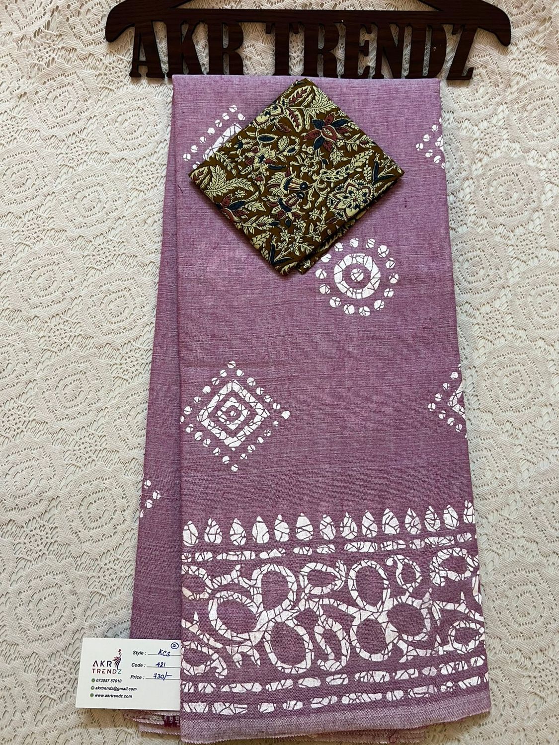 Batik print khadi Cotton sarees​