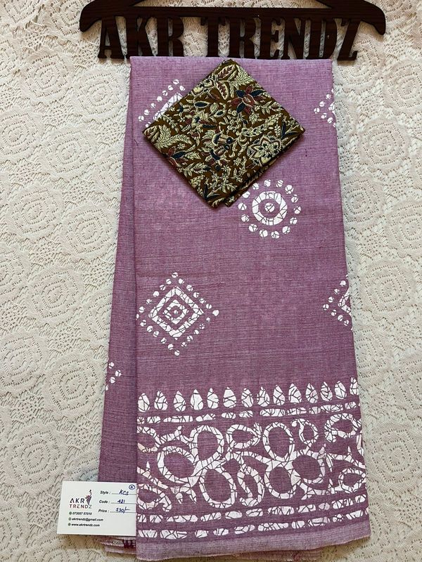 Batik print khadi Cotton sarees​