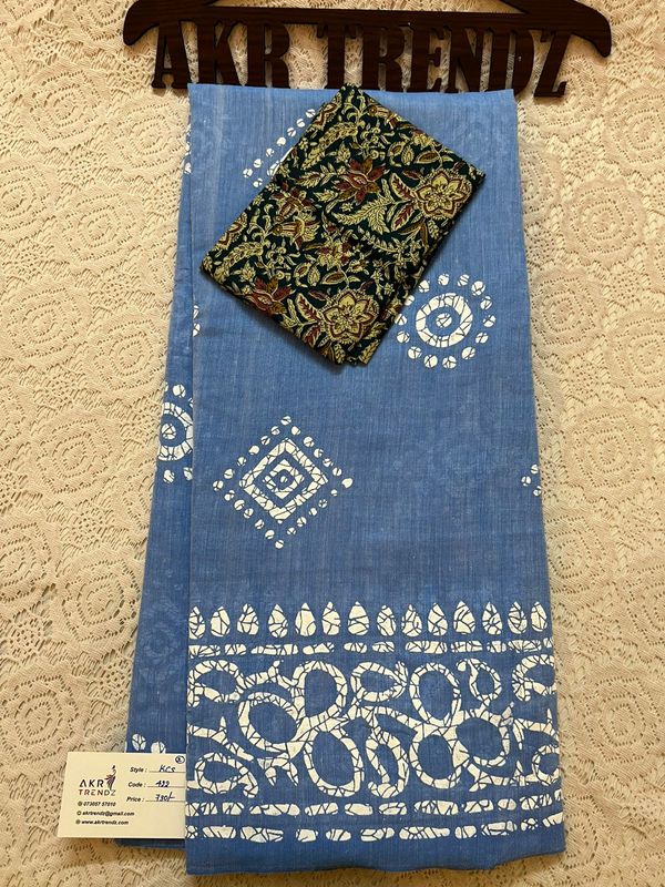Batik print khadi Cotton sarees​