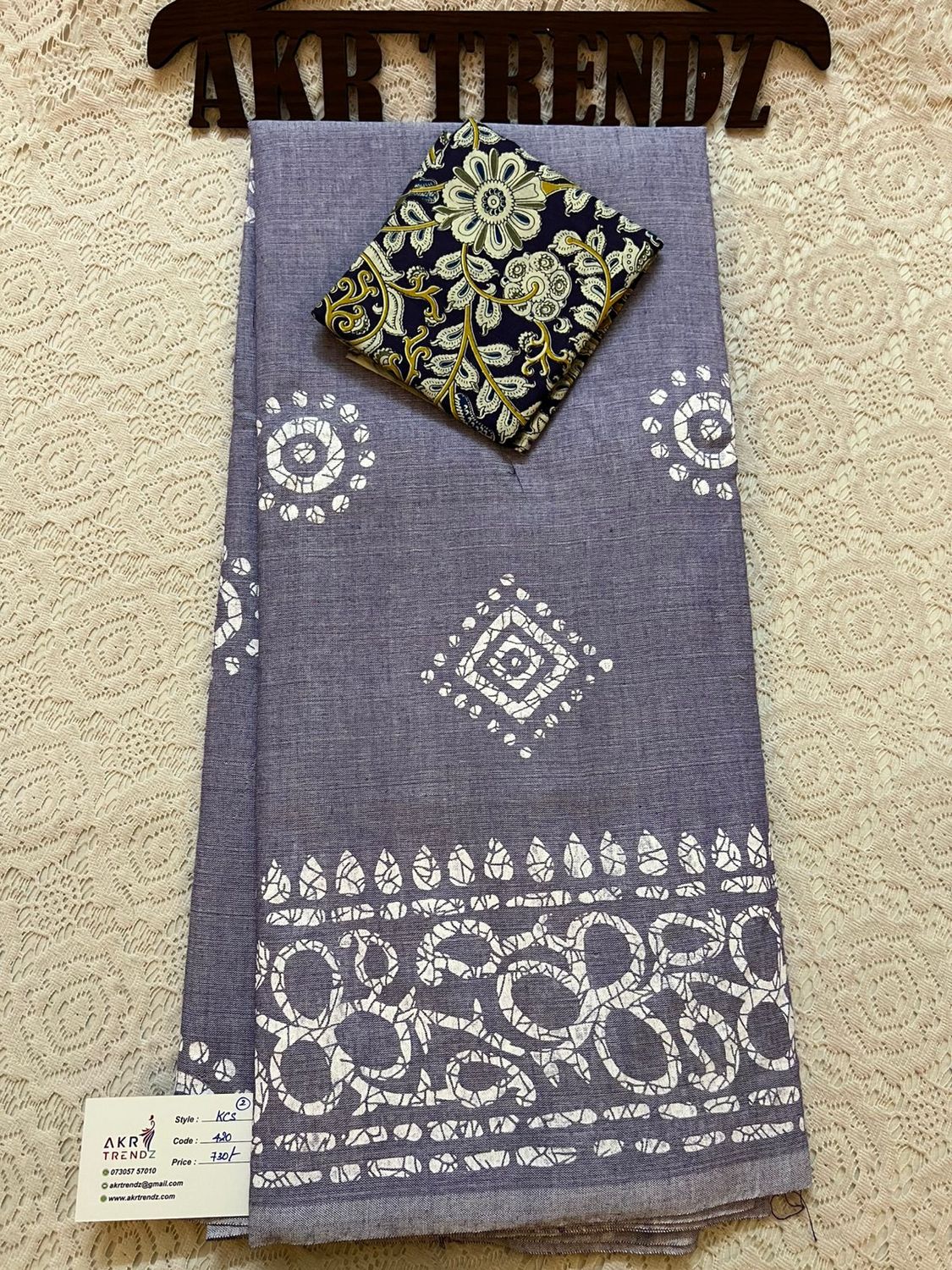 Batik print khadi Cotton sarees​