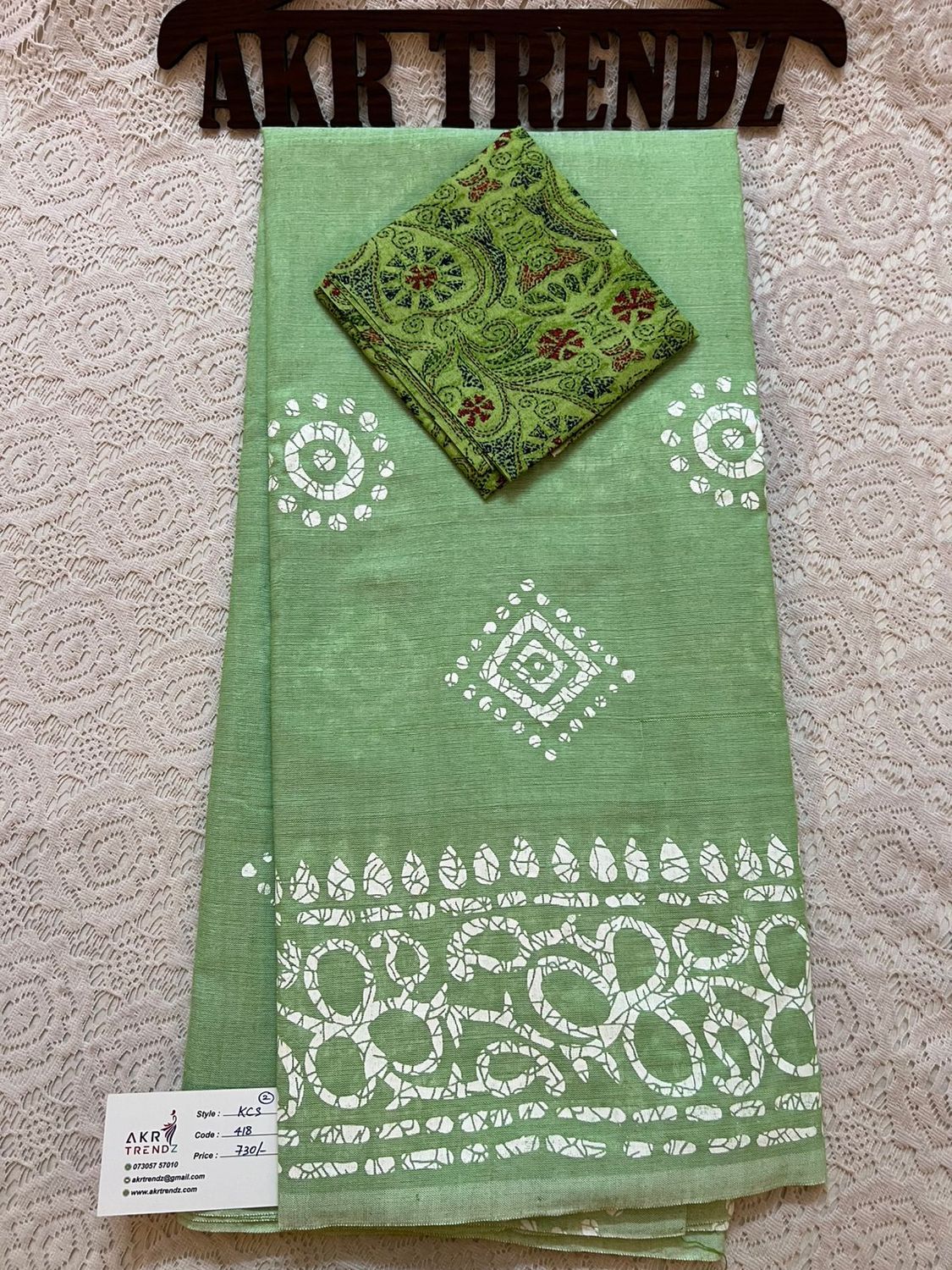 Batik print khadi Cotton sarees​