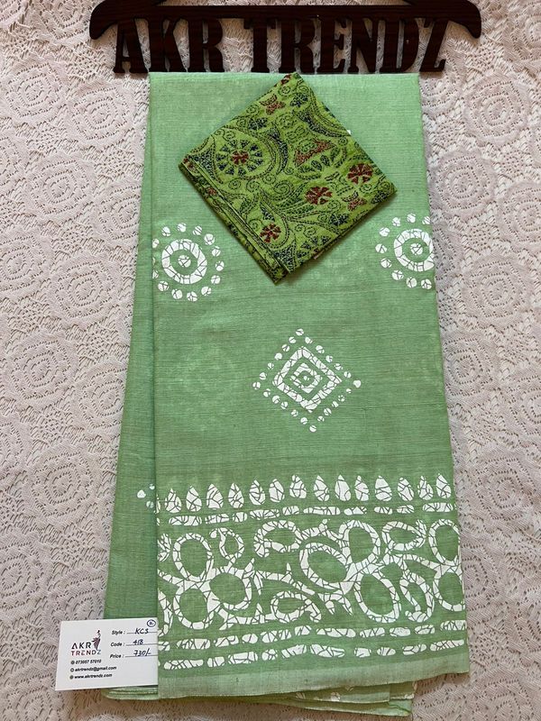 Batik print khadi Cotton sarees​