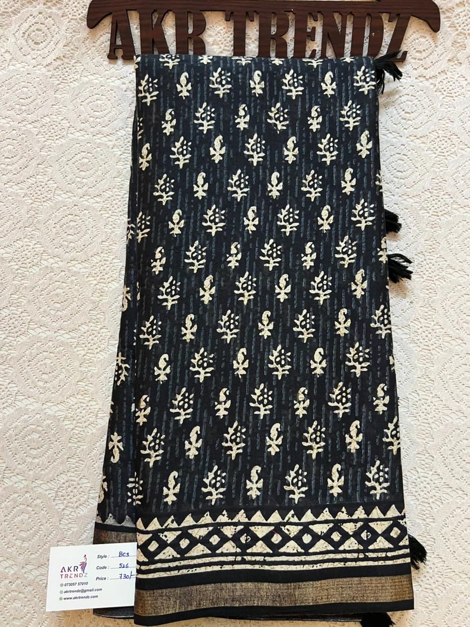 Black soft cotton sarees​