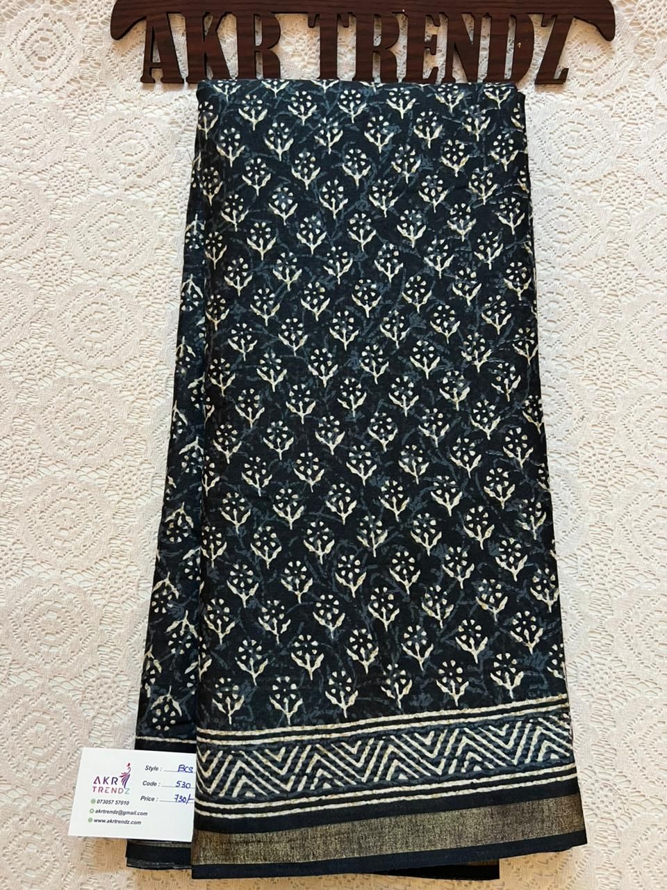 Black soft cotton sarees​