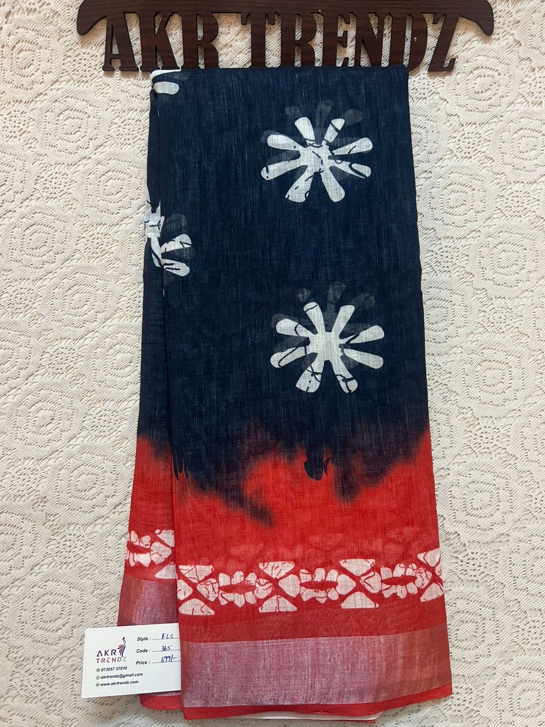 Batik print Linen cotton sarees