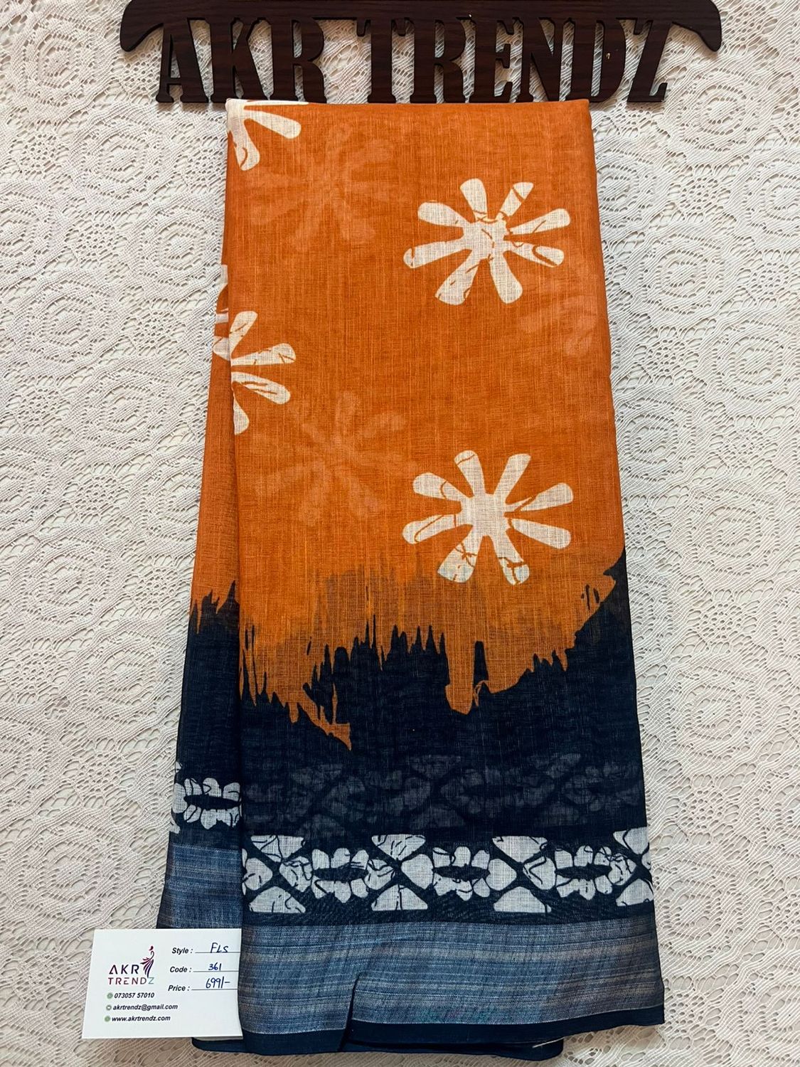 Batik print Linen cotton sarees