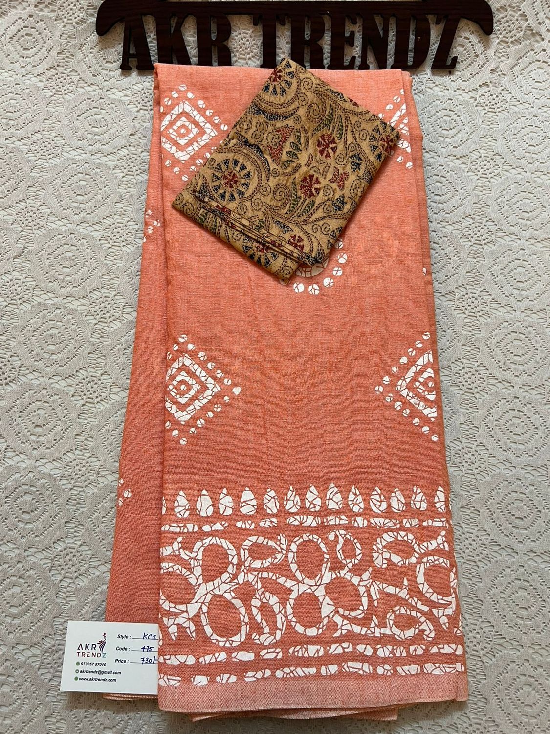 Batik print khadi Cotton sarees