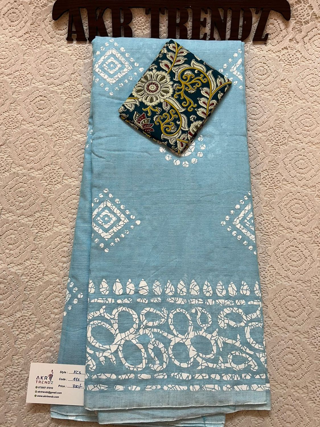 Batik print khadi Cotton sarees