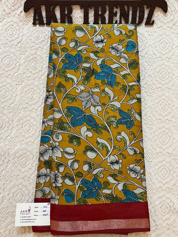 Kalamkari print soft cotton sarees​
