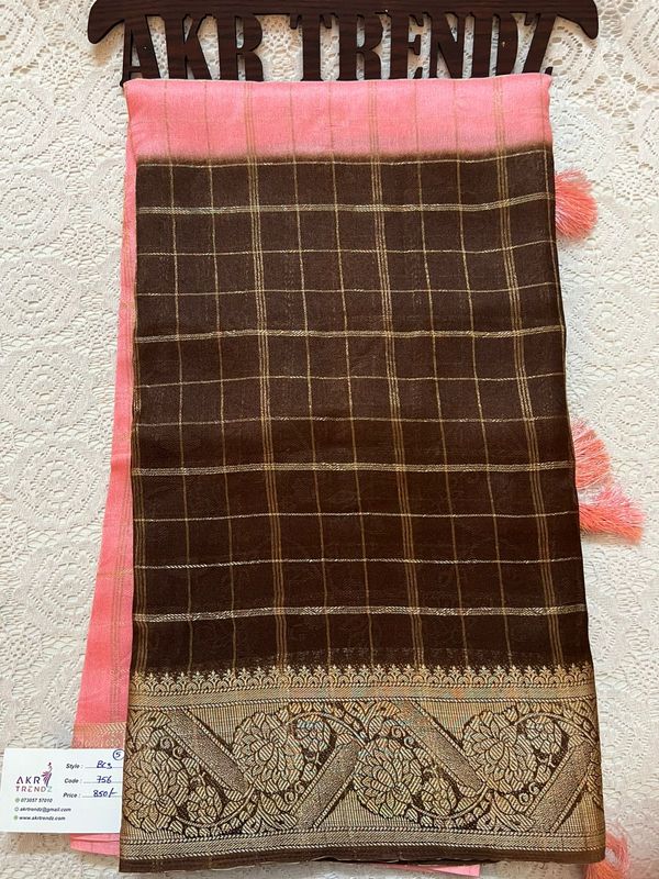 Jacquard border Silk Georgette sarees