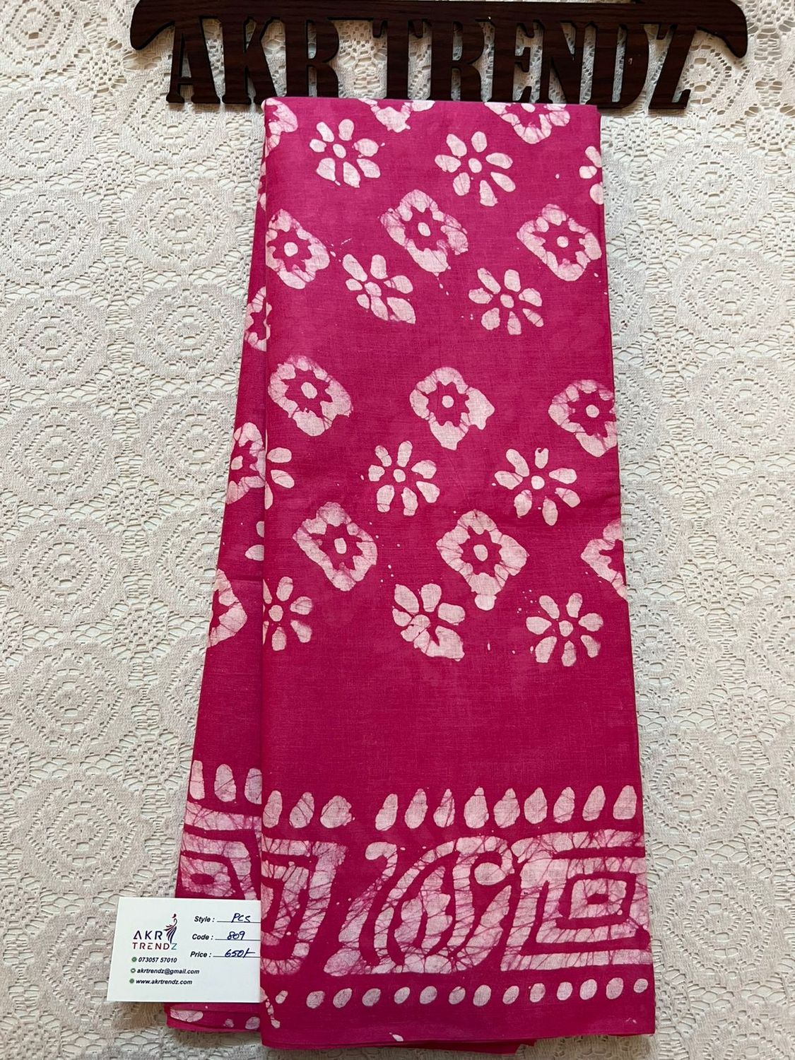 Pure cotton batik sarees