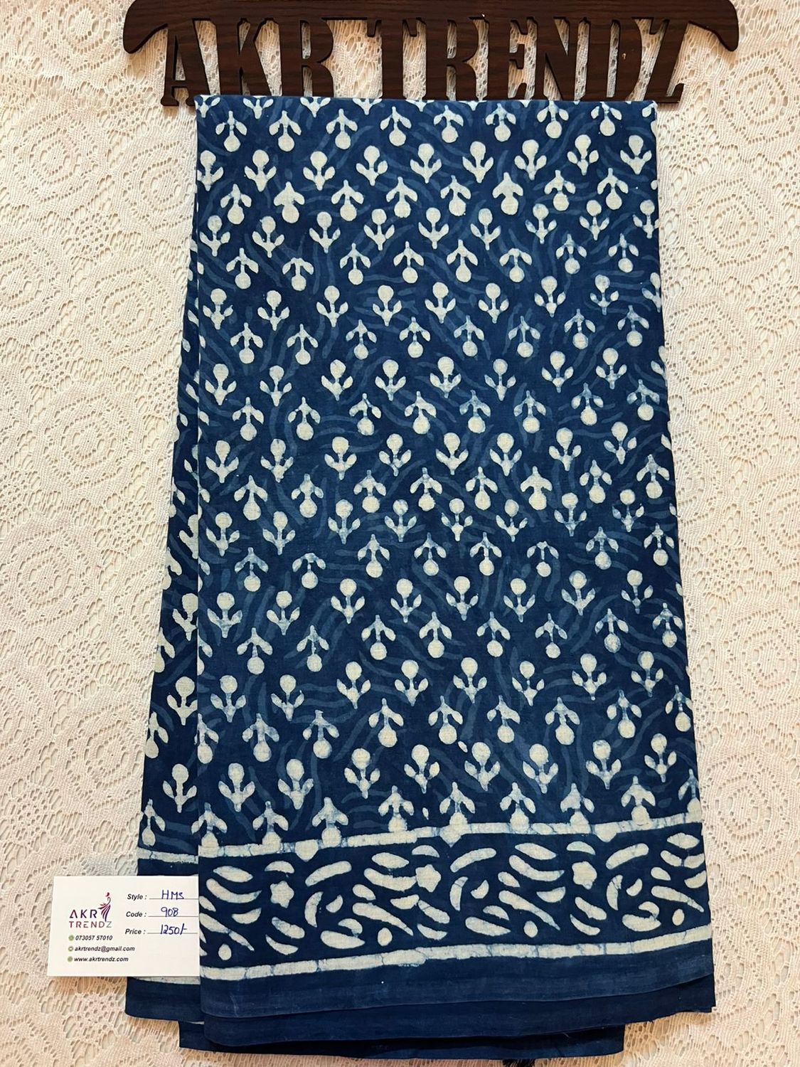 ​Handblock mul cotton sarees