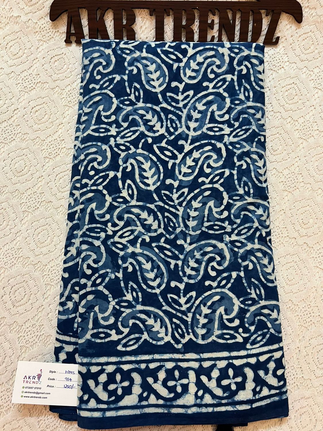 ​Handblock mul cotton sarees