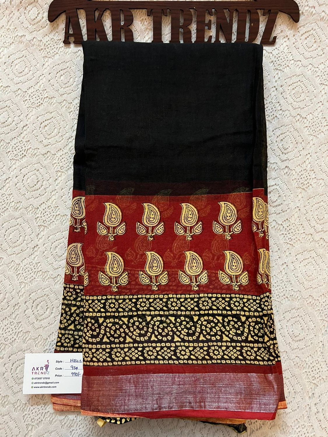 Hand Block Linen cotton sarees