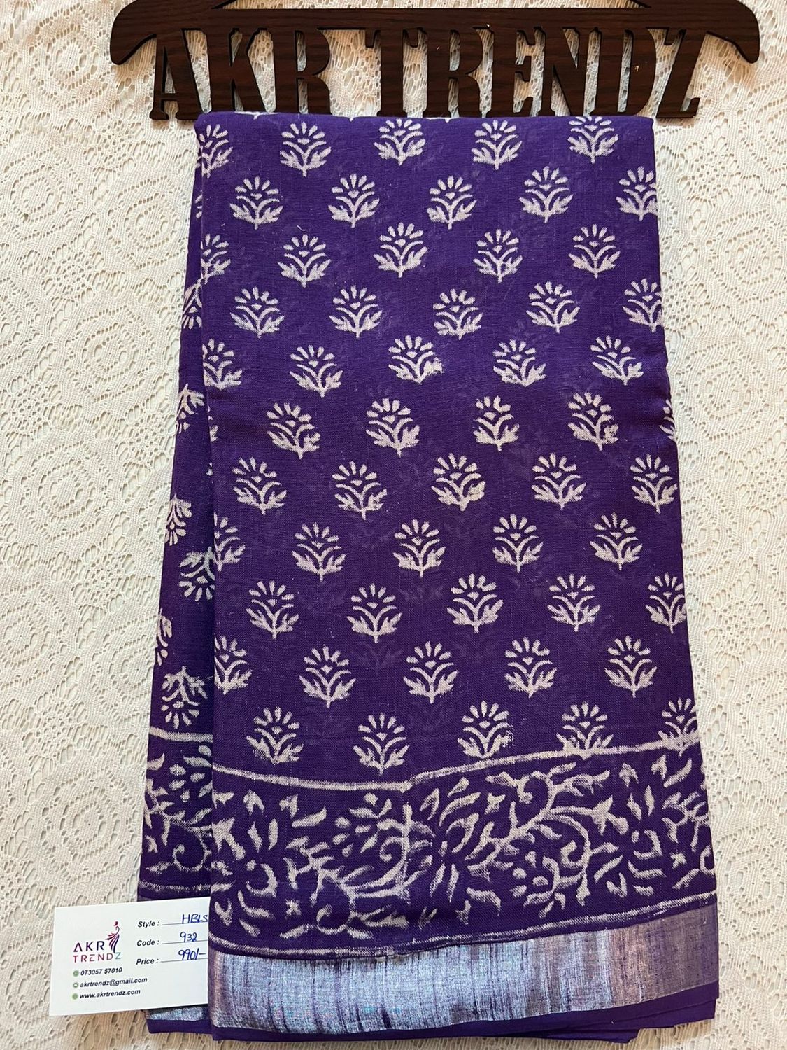Hand Block Linen cotton sarees