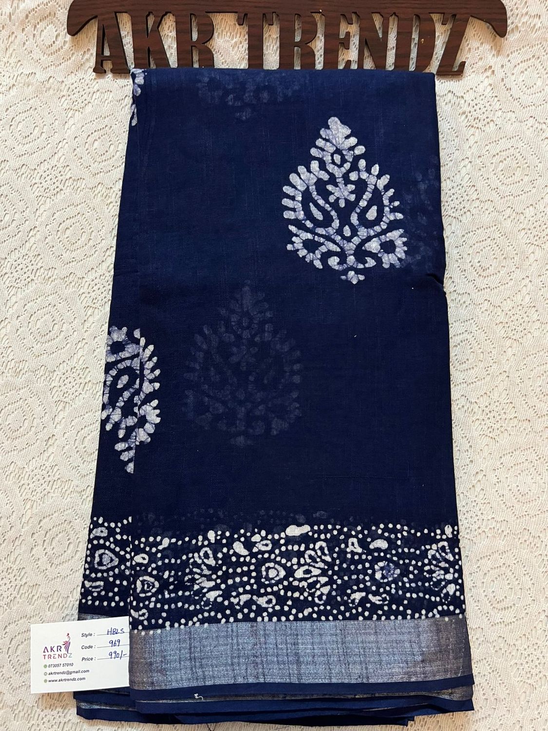 Hand Block Linen cotton sarees