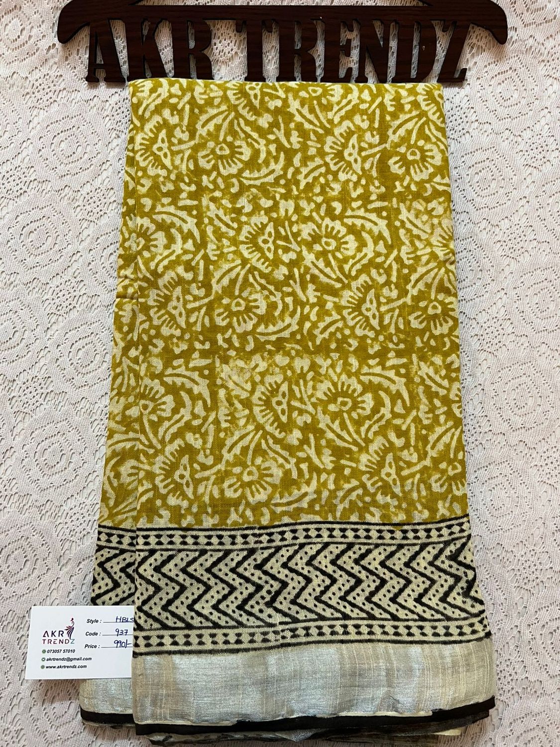Hand Block Linen cotton sarees