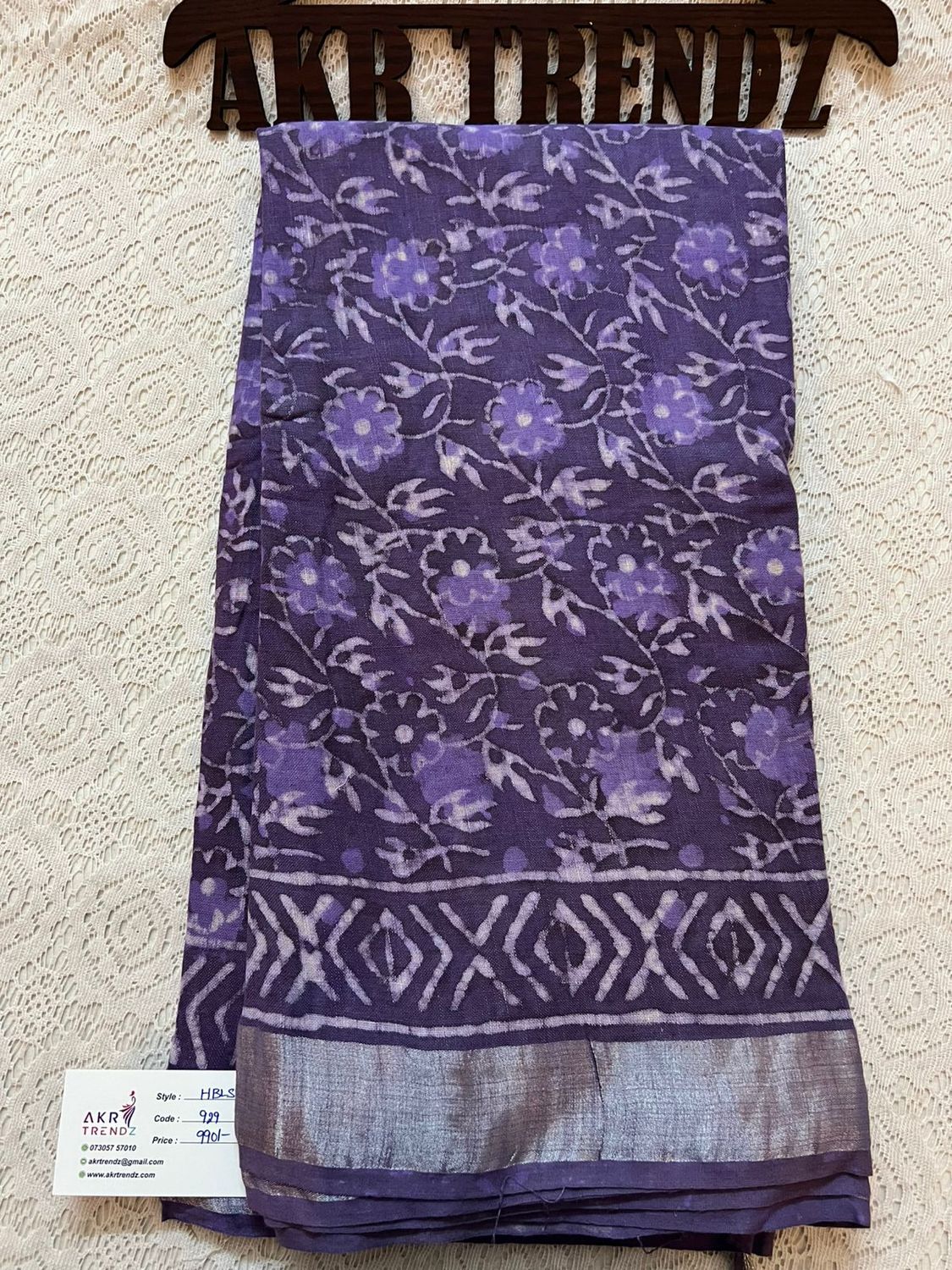 Hand Block Linen cotton sarees