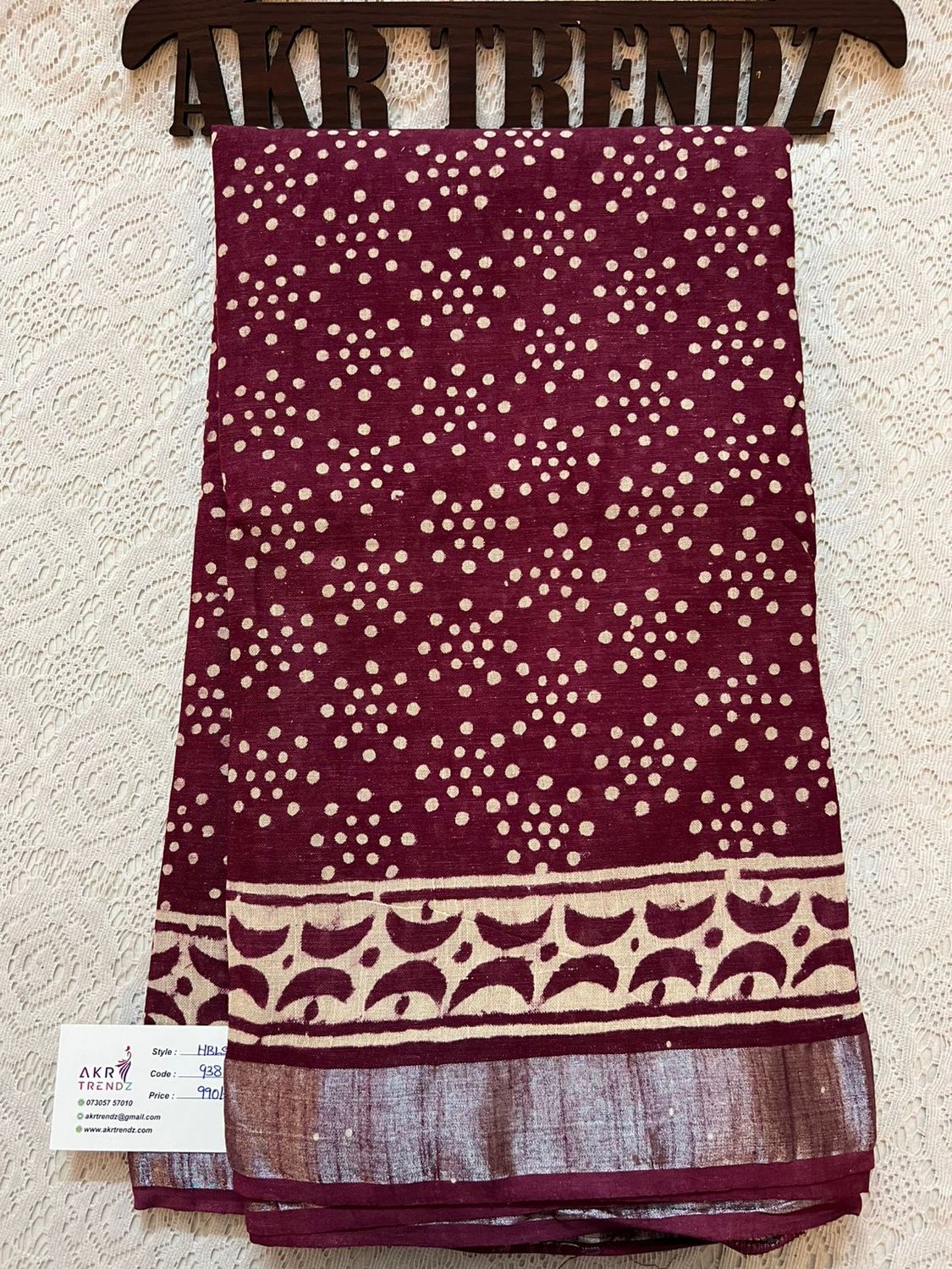 Hand Block Linen cotton sarees