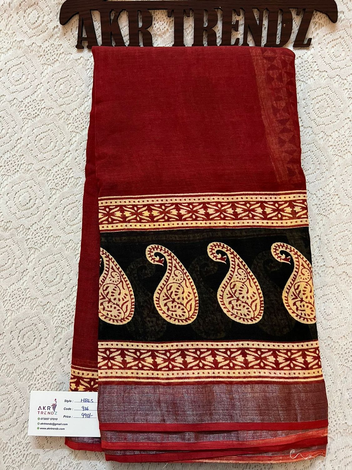 Hand Block Linen cotton sarees