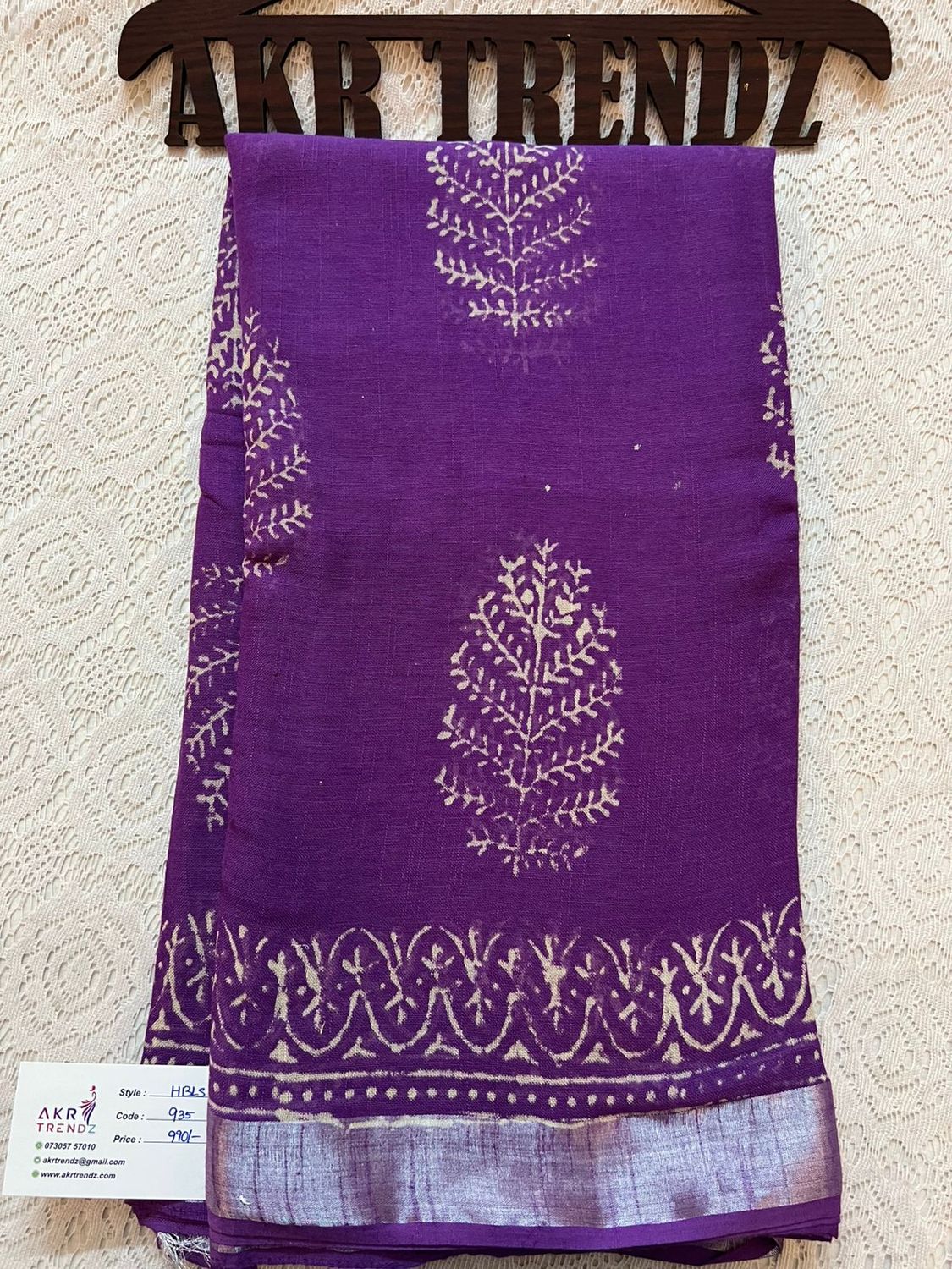 Hand Block Linen cotton sarees