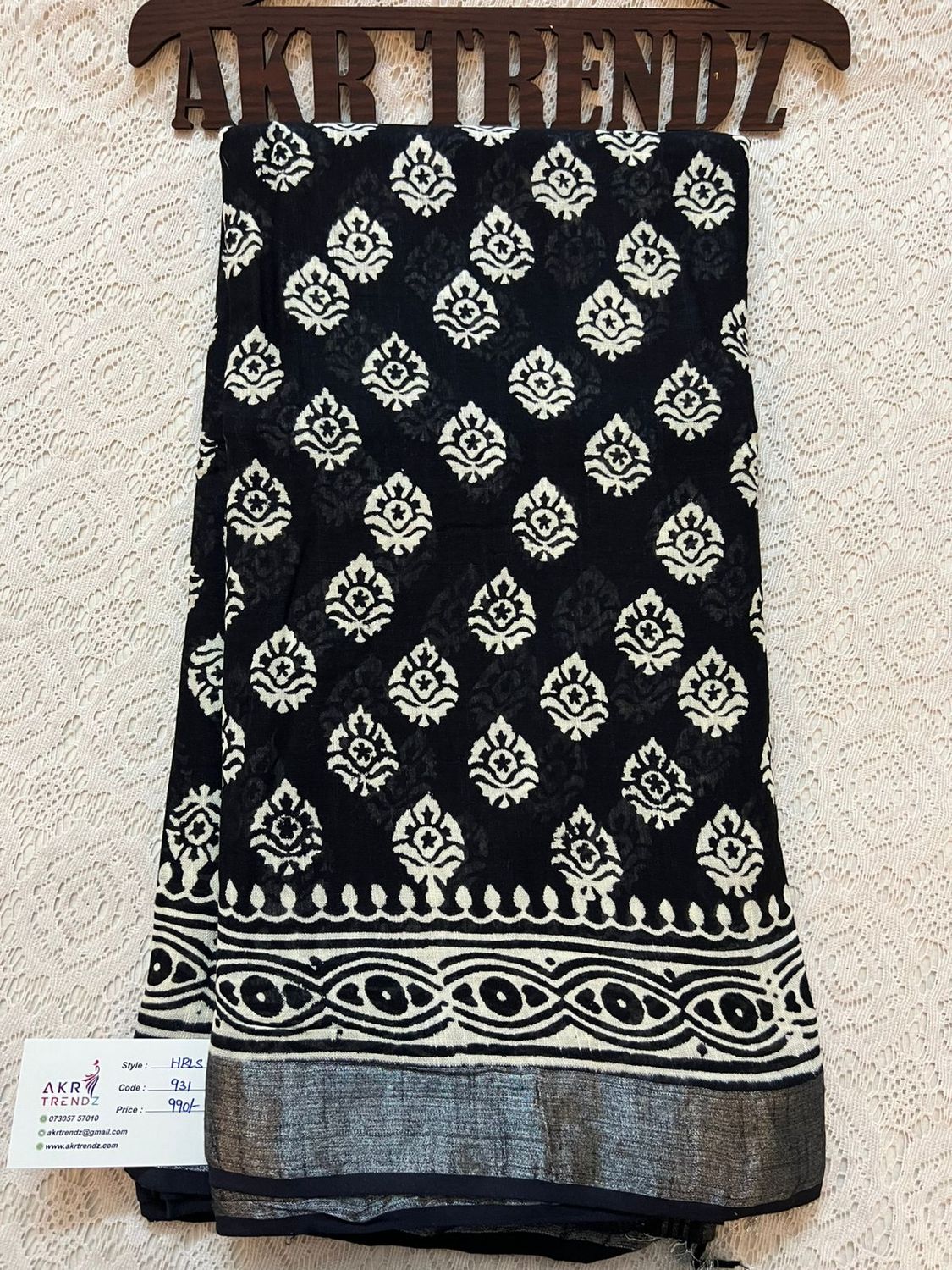 Hand Block Linen cotton sarees