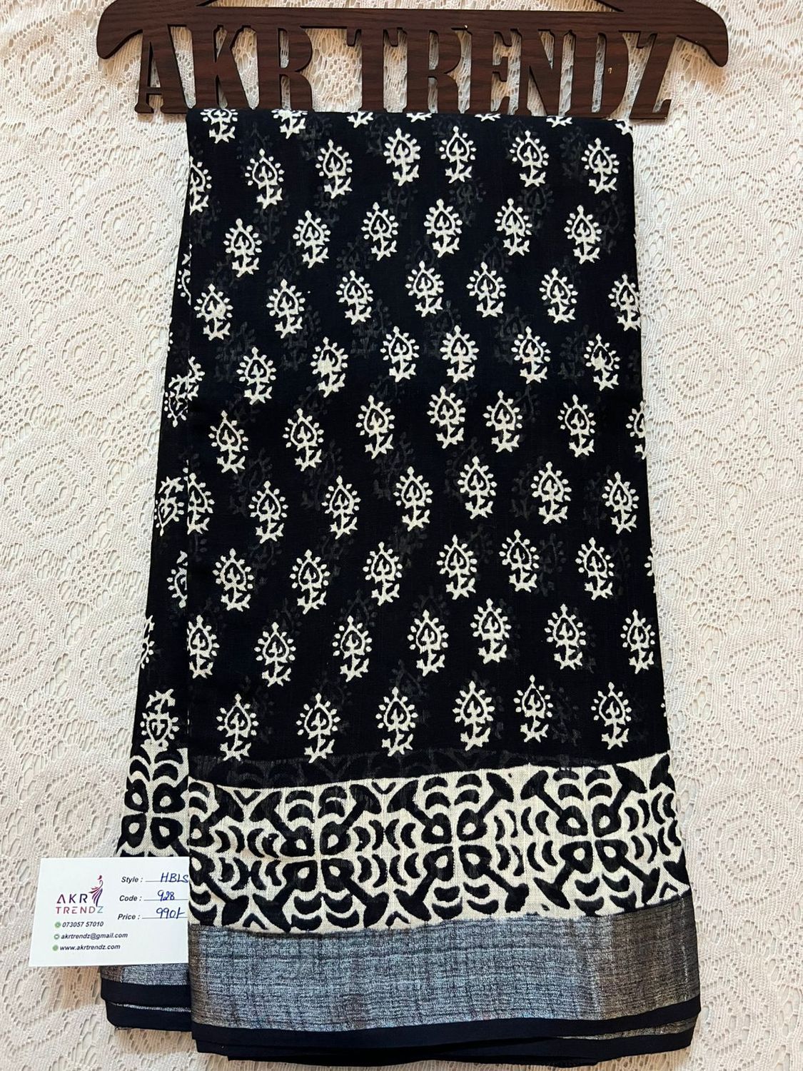 Hand Block Linen cotton sarees