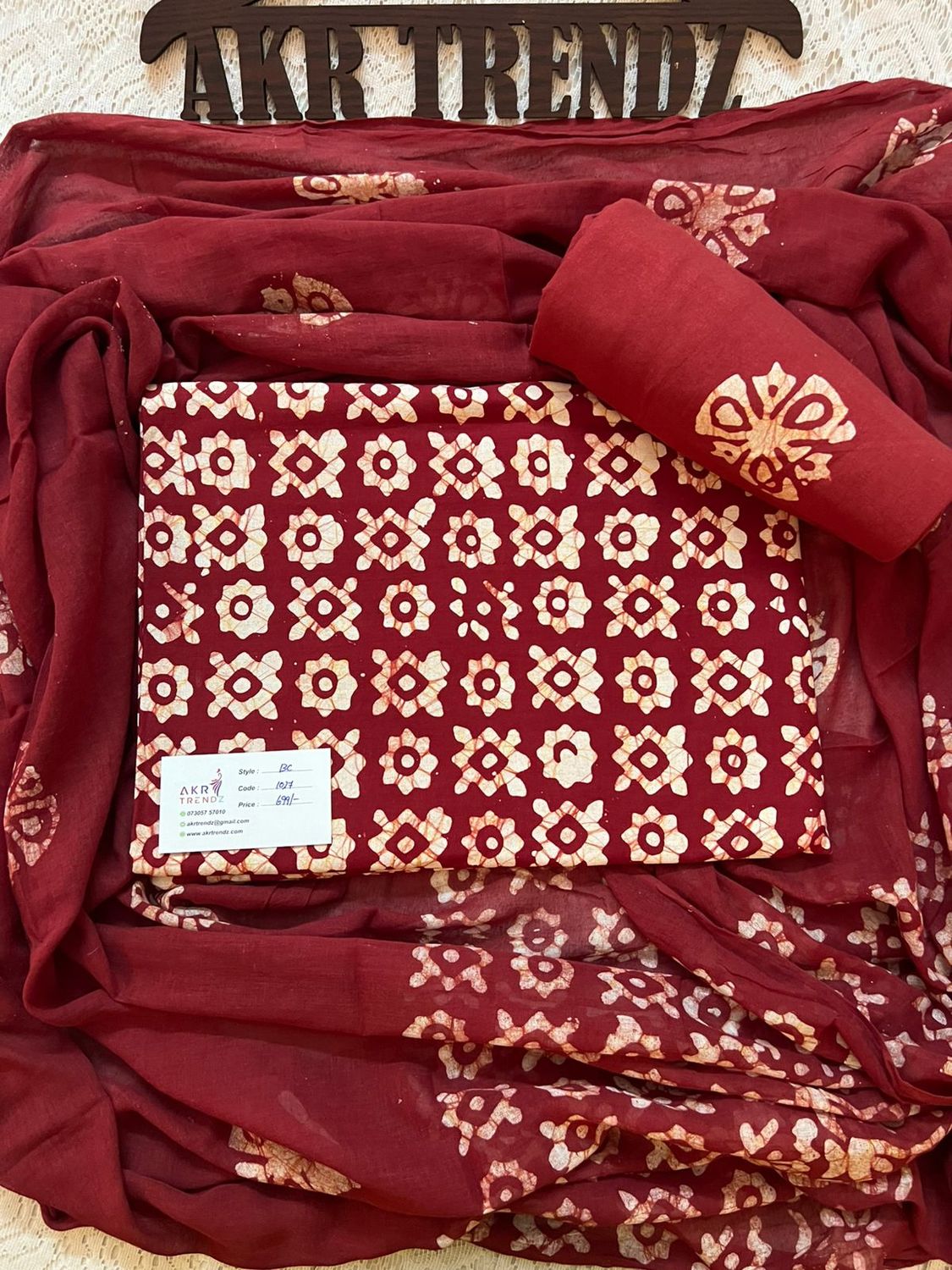 ​Handblock Batik cotton suit sets f