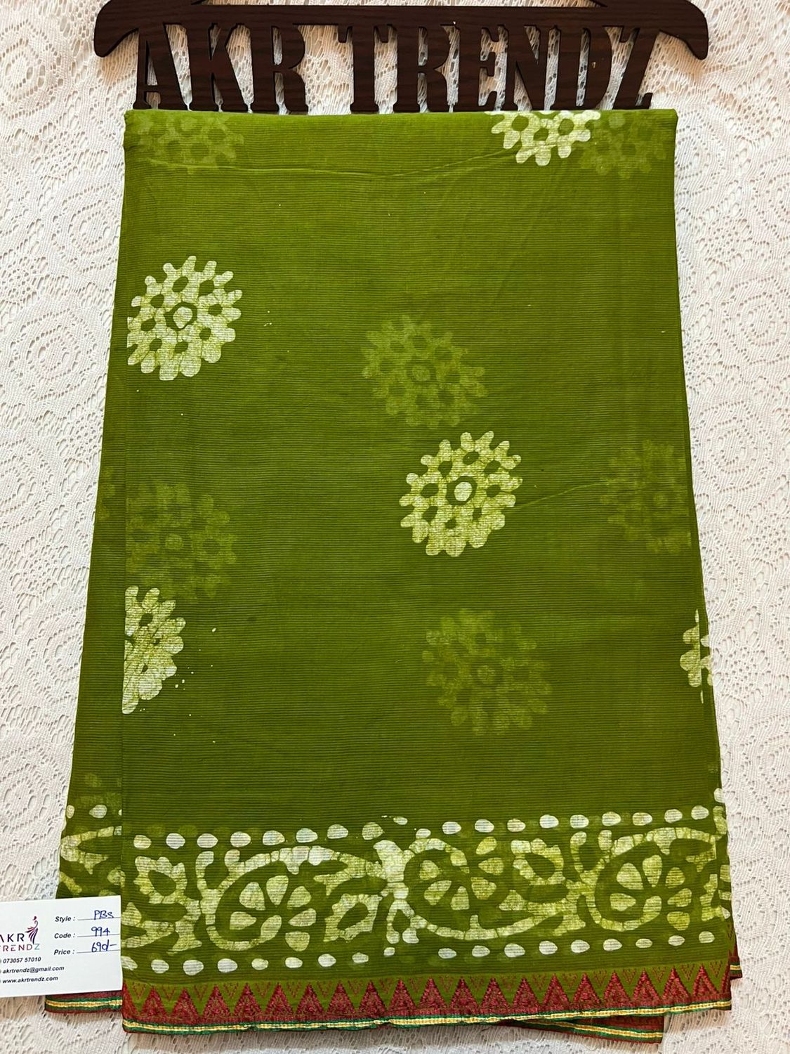 ​Handblock Batik pure cotton sarees