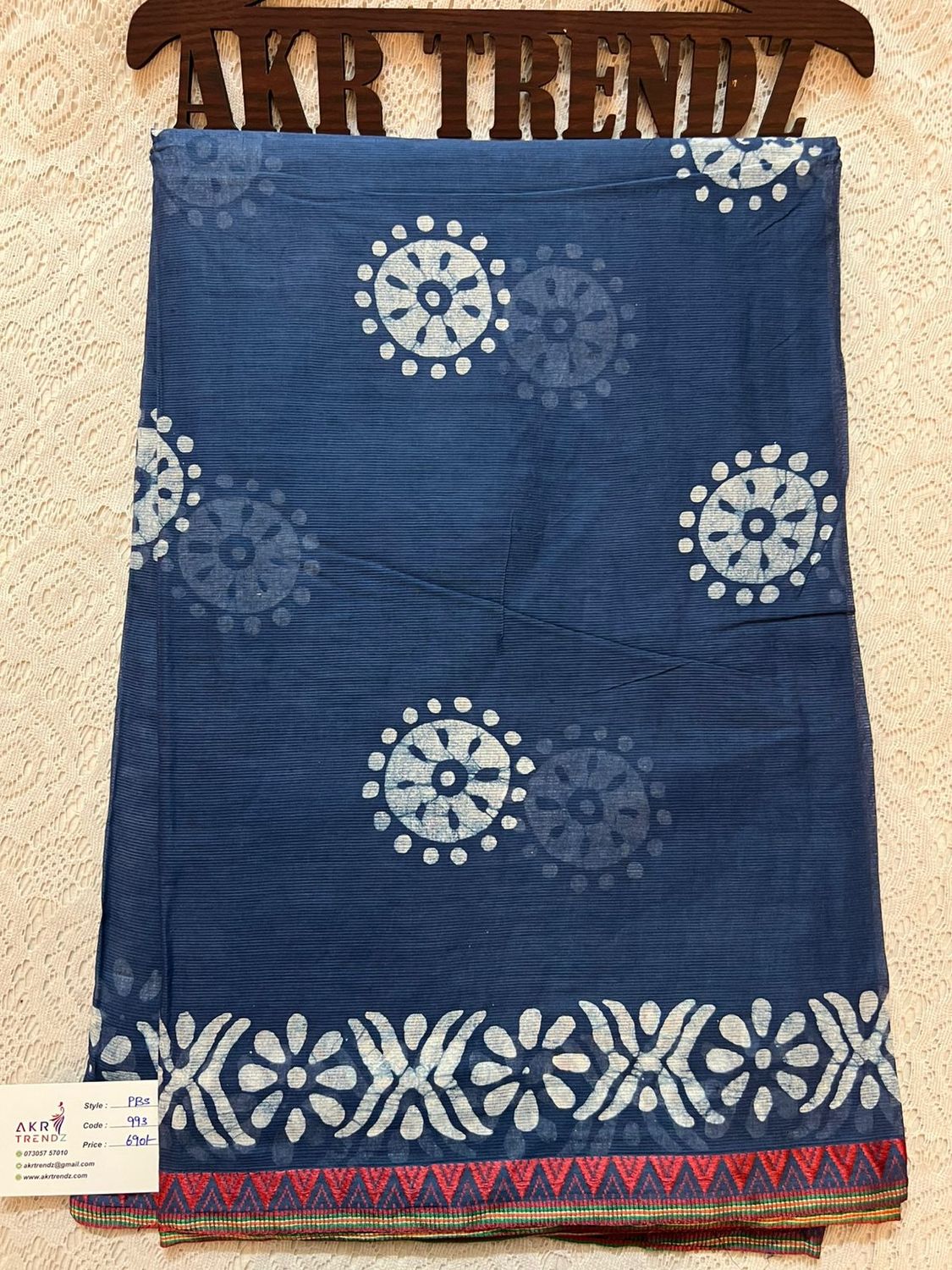 ​Handblock Batik pure cotton sarees