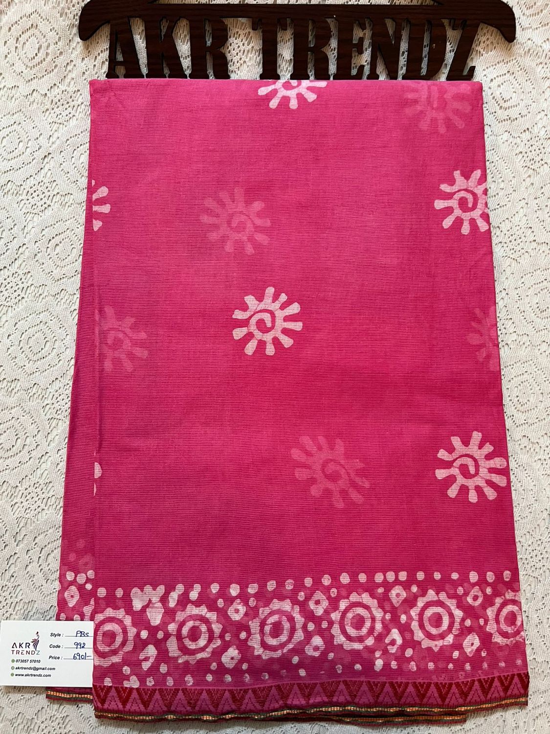 ​Handblock Batik pure cotton sarees