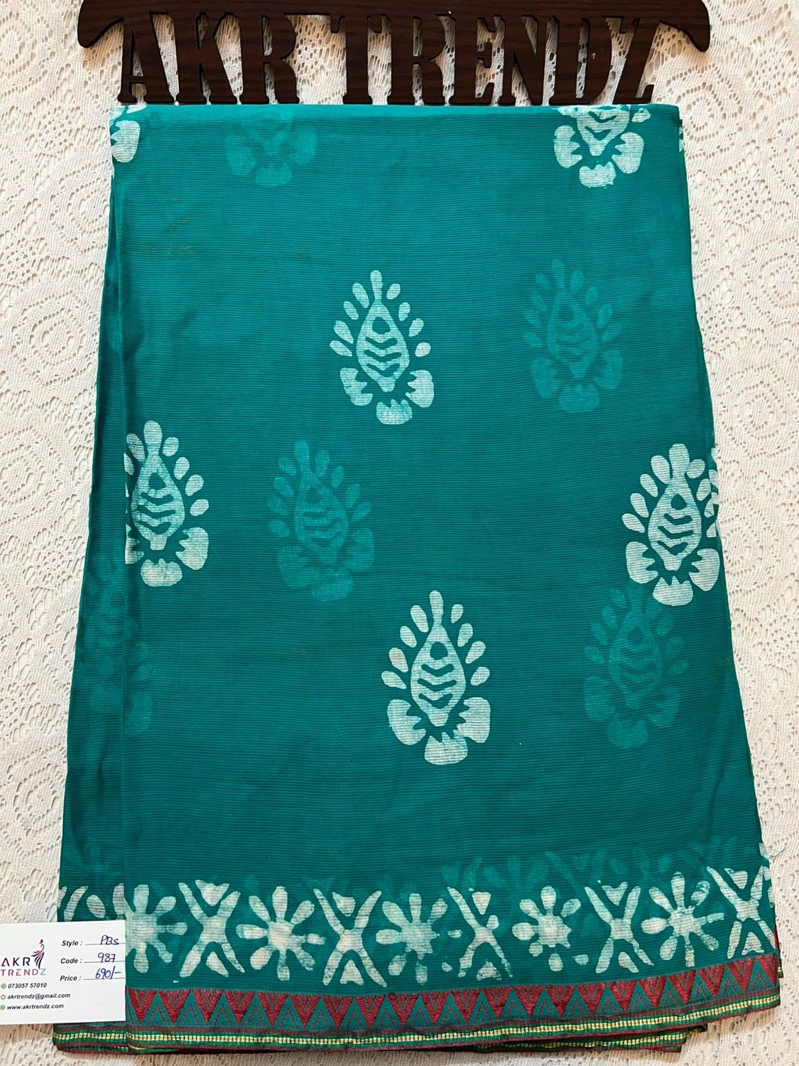 ​Handblock Batik pure cotton sarees