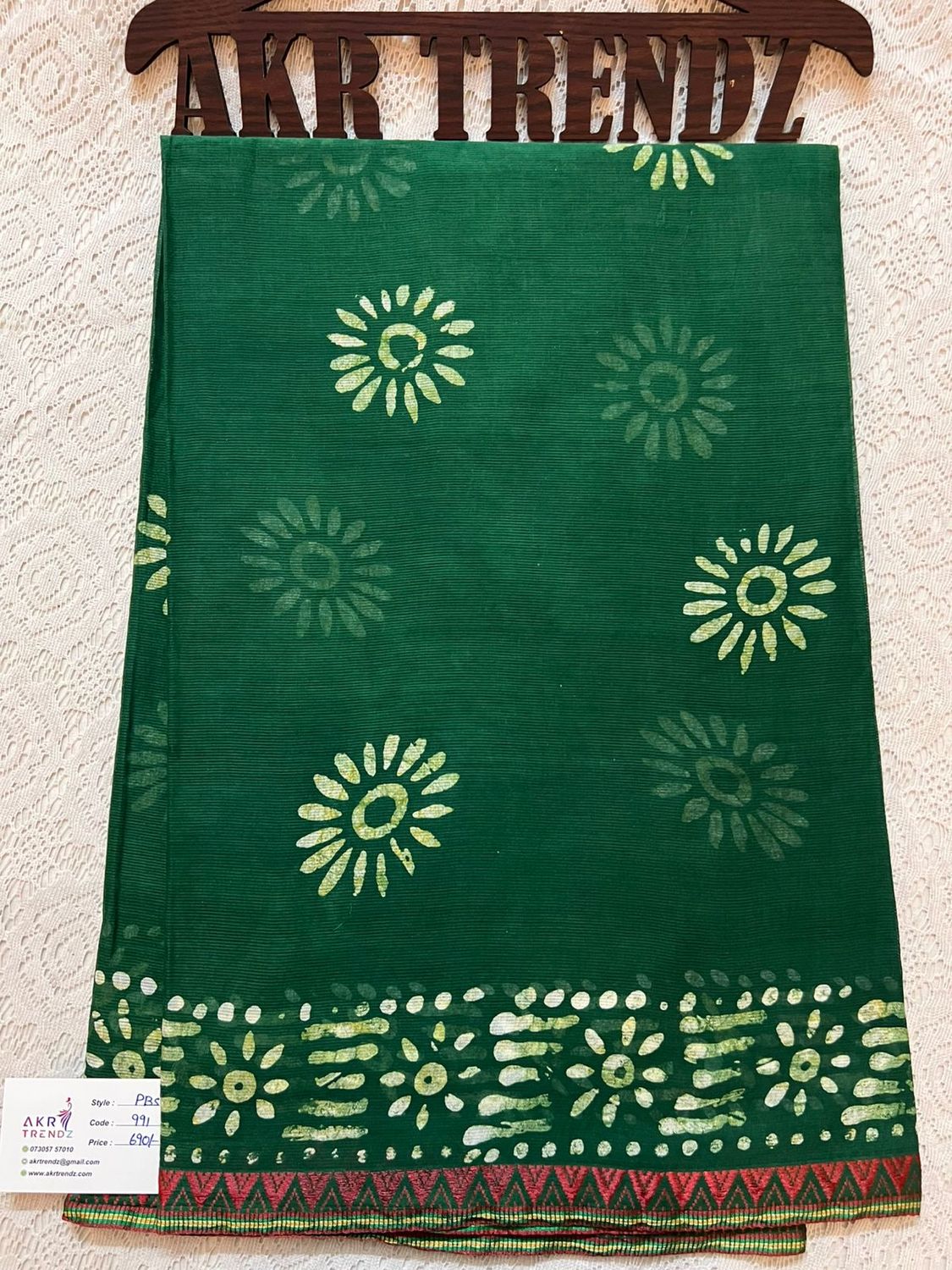 ​Handblock Batik pure cotton sarees
