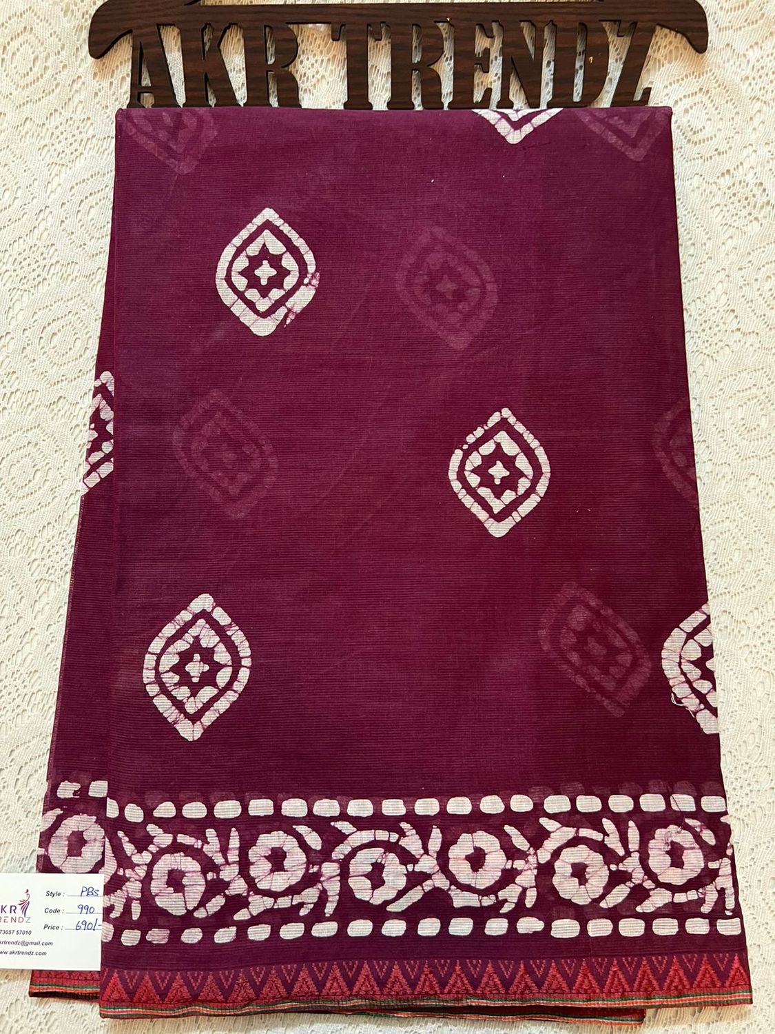 ​Handblock Batik pure cotton sarees