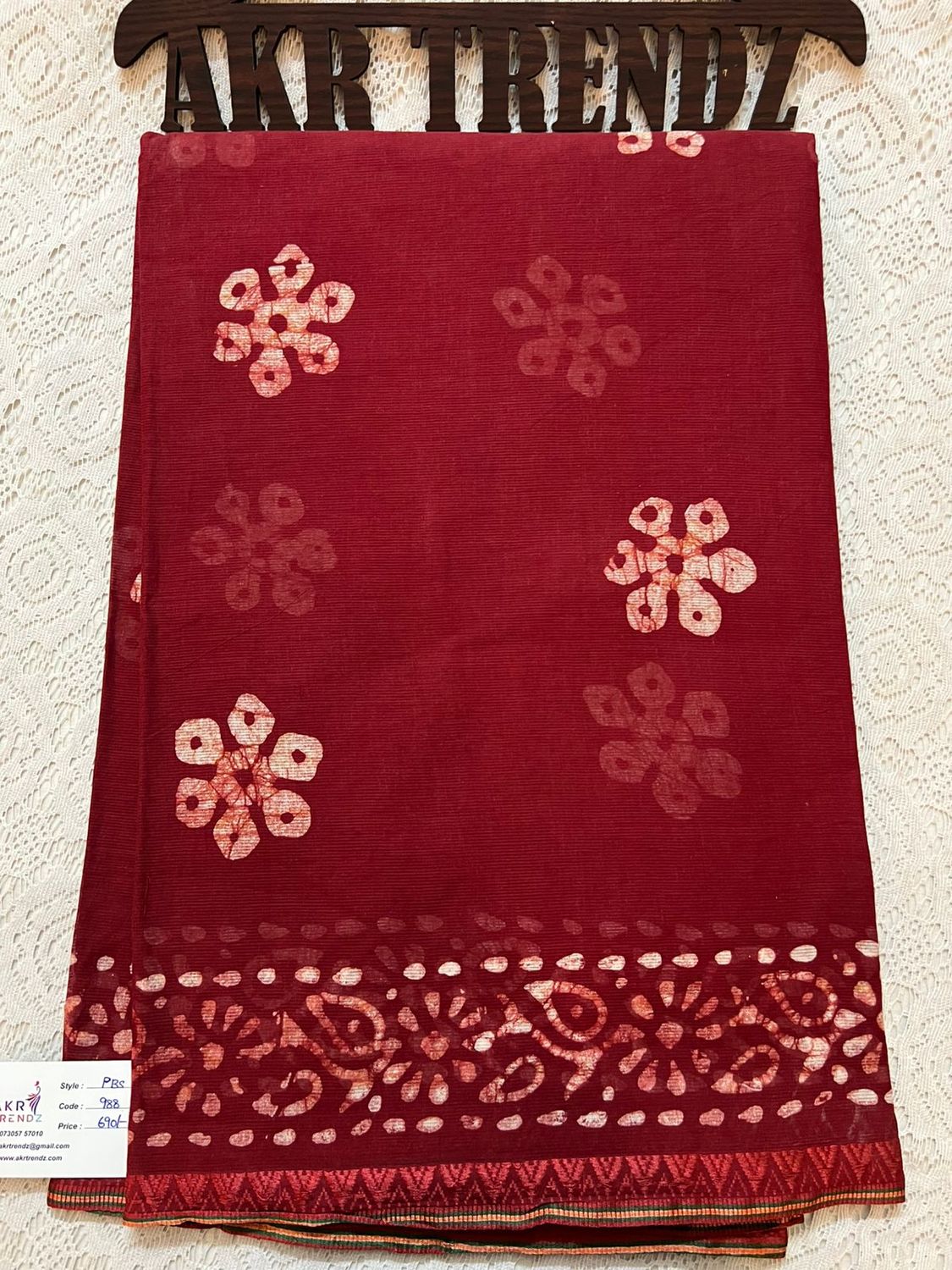 ​Handblock Batik pure cotton sarees