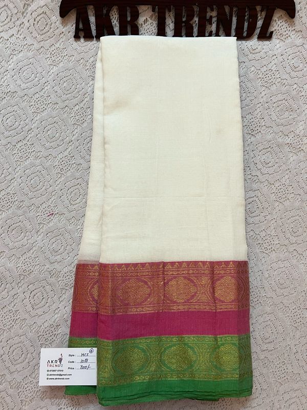 Mul Cotton Kanchi border Sarees