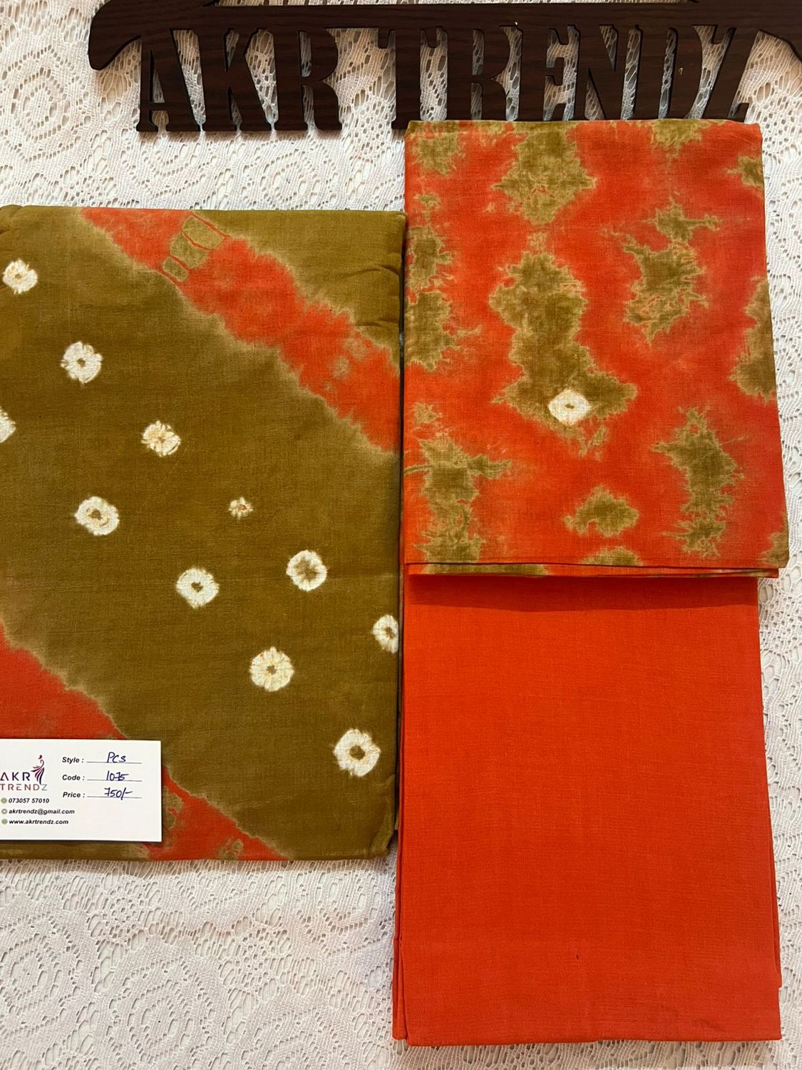 Handblock Tie &amp; Die pure cotton suit sets​