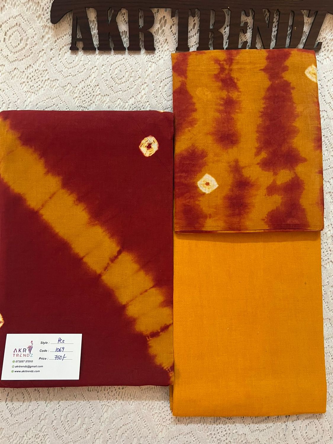 Handblock Tie &amp; Die pure cotton suit sets​