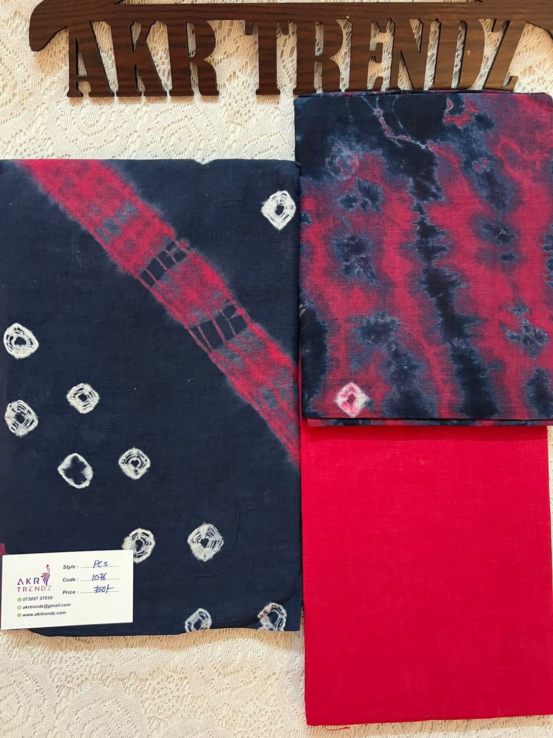 Handblock Tie &amp; Die pure cotton suit sets​