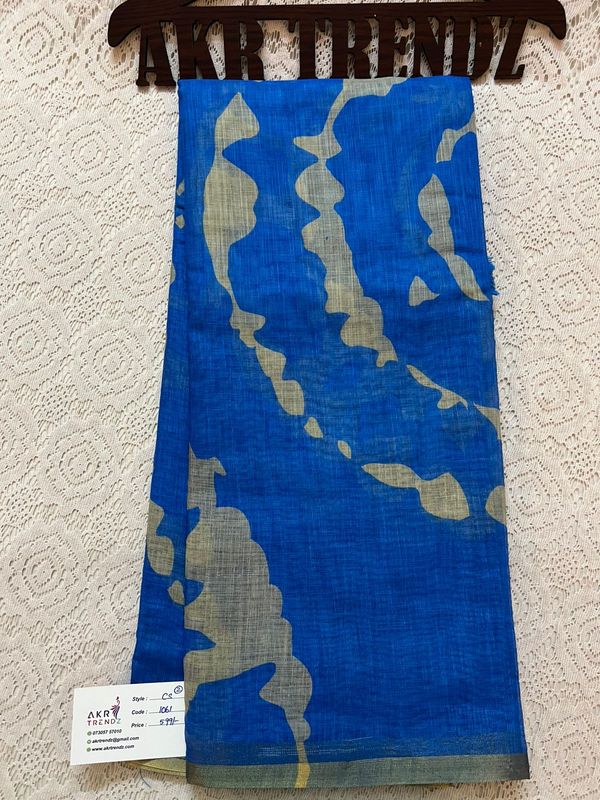 Fancy linen Digital Print sarees