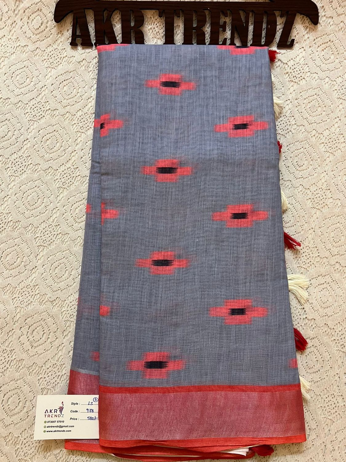 Ikkat Fancy Linen cotton sarees​